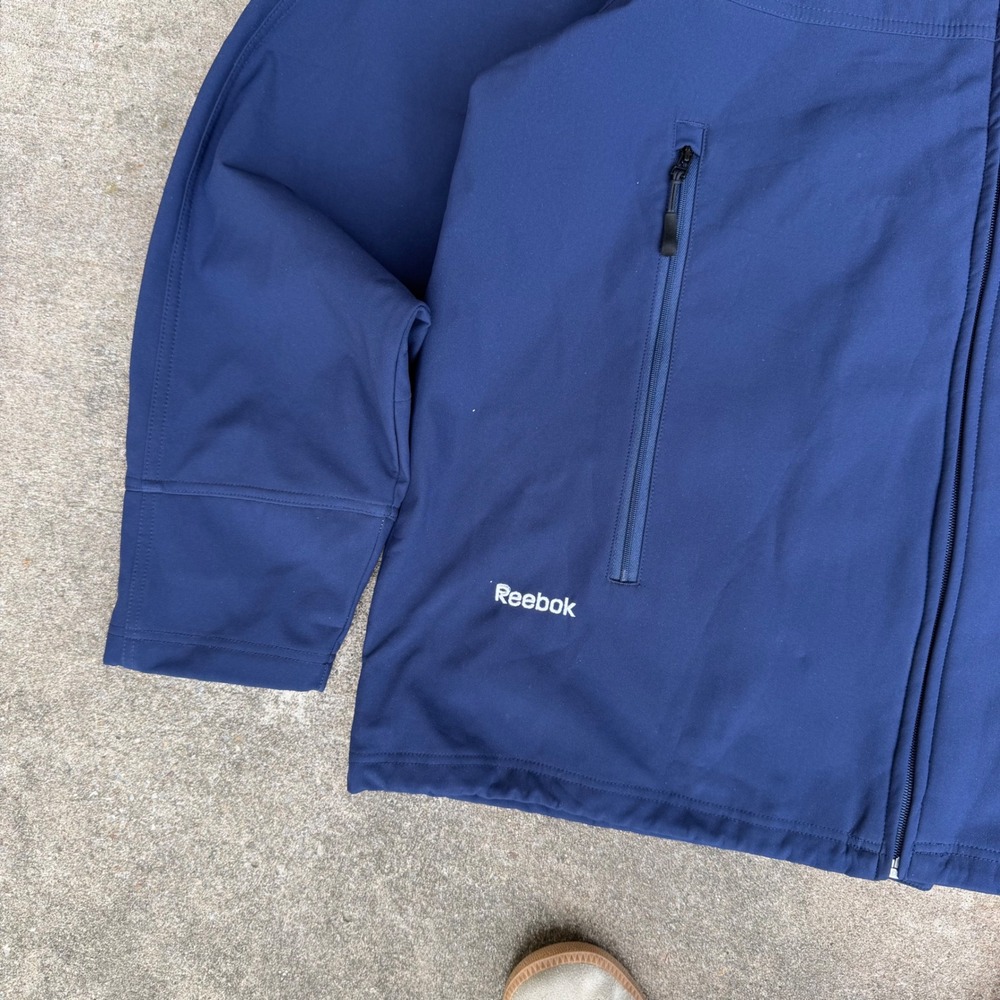Reebok New York Rangers NHL Mens Navy Blue Full Zip Fleece Lined Jacket Large - Picture 2 of 11
